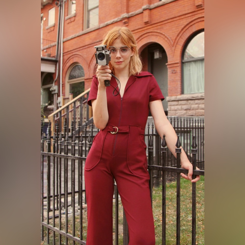 Women's Burgundy Jumpsuit